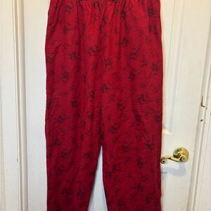 L.L. Bean Red Men's Campsite Printed Flannel Lounge Sleep Pants